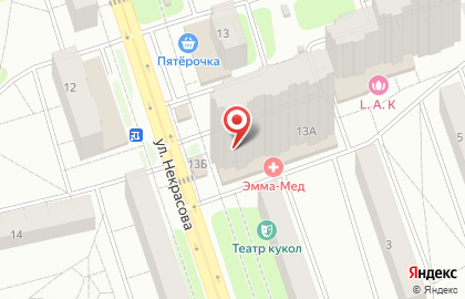 Некрасовский, ЗАО Реутово на улице Некрасова на карте