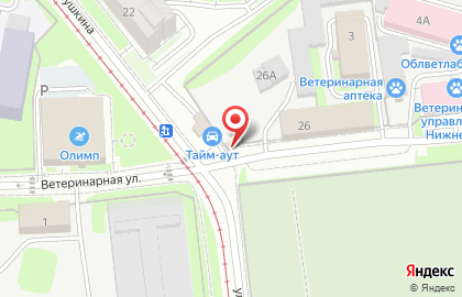 Шиномонтажная мастерская на ​Пушкина, 26а к1 на карте