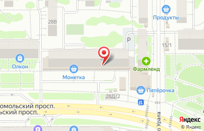 Торговый дом Гриф на Комсомольском проспекте на карте