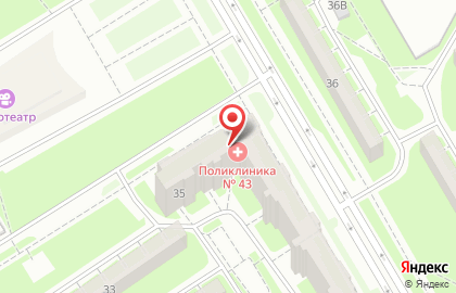 Городская поликлиника №43 на метро Проспект Ветеранов на карте