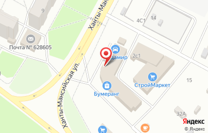 Магазин строительно-отделочных материалов Строительный двор на Ханты-Мансийской улице на карте
