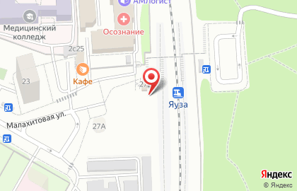Яуза, железнодорожная станция на карте