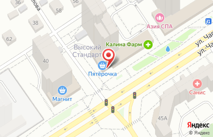Супермаркет Пятёрочка на улице Чапаева на карте
