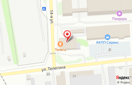 Телега на улица Телегина на карте