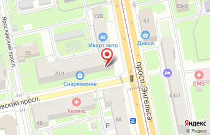 Компания по продаже рыболовных товаров Aqua в Выборгском районе на карте