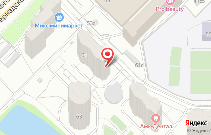 ОДС Жилищник района Проспект Вернадского на проспекте Вернадского на карте