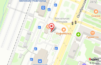 Киоск Новгородхлеб на Октябрьской улице на карте