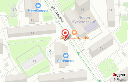 Супермаркет Пятёрочка на улице Гришина на карте