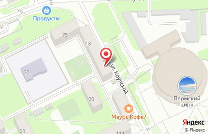 Супермаркет Лион на улице Крупской, 18 на карте
