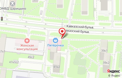 Супермаркет Пятерочка на бульваре Кавказский на карте