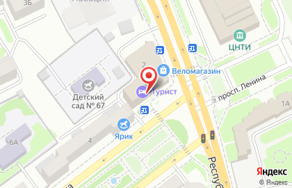 Кафе Турист на проспекте Ленина на карте