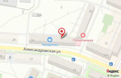 Супермаркет Пятёрочка на Александровской улице на карте