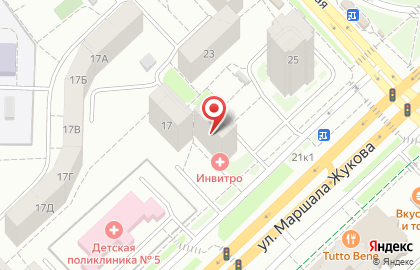 Инвитро, ООО на улице Маршала Жукова на карте