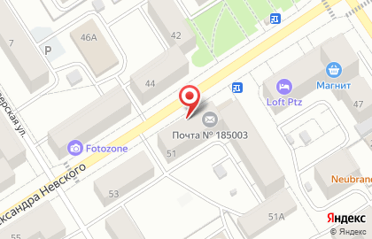Почтовое отделение №3 на проспекте Александра Невского на карте