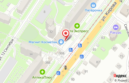 Магазин косметики и бытовой химии Магнит Косметик в Железнодорожном районе на карте