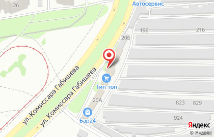 Строймаркет Тип-Топ на улице Комиссара Габишева на карте