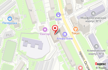 Компания МЕДКОР в Фрунзенском районе на карте