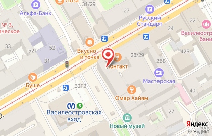 Пирожковая в Василеостровском районе на карте