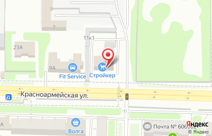 База строительных и отделочных материалов Стройкер на Красноармейской улице на карте
