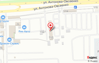 Автостоянка на ул. Антонова-Овсеенко, 51и на карте