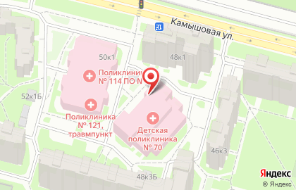 Поликлиническое отделение для детей № 70 СПб ГБУЗ "Городская поликлиника №114" на карте