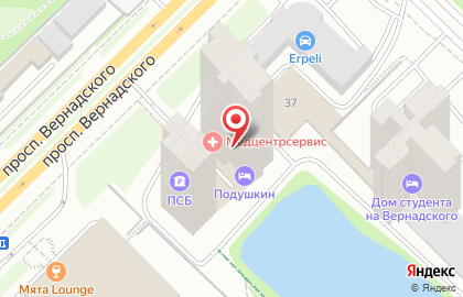Стоматология Новостом на проспекте Вернадского на карте