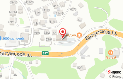 Кафе Форсаж в Лазаревском районе на карте