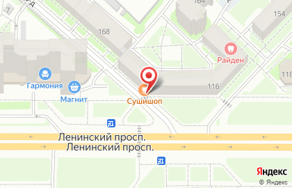 Суши-бар Сушишоп на Ленинском проспекте, 116 на карте