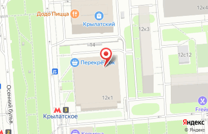 Перекресток в Крылатском на карте