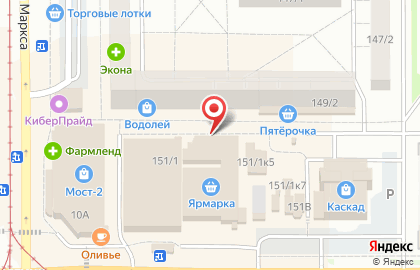 Киоск по продаже фруктов и овощей в Правобережном районе на карте