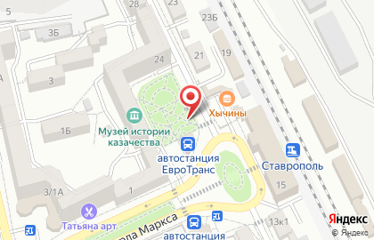Киоск по продаже хлебобулочных изделий в Ставрополе на карте