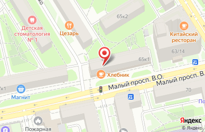Фирменный магазин Великолукский мясокомбинат в Василеостровском районе на карте