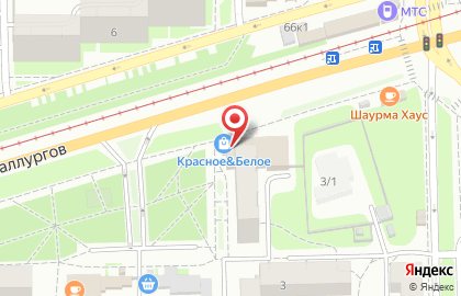 Магазин Красное & Белое на шоссе Металлургов, 3г на карте