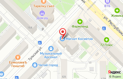 Магазин косметики и бытовой химии Магнит косметик на Тульской улице на карте