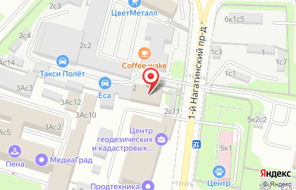 Компания Coteb.ru в 1-м Нагатинском проезде на карте