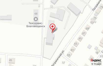 Торговая компания Техсервис-Благовещенск на Пограничной улице на карте