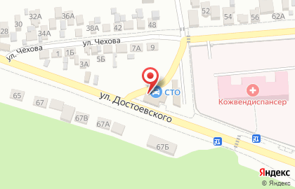 СТО на Достоевского на карте