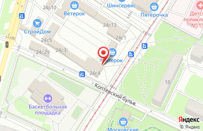 Киоск по продаже печатной продукции, район Коптево на Коптевской улице на карте