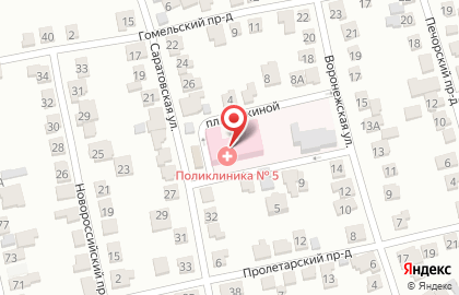 Городская клиническая поликлиника №5 на Воронежской улице на карте