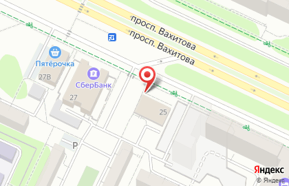 Супермаркет Магнит у дома на проспекте Вахитова в Нижнекамске на карте