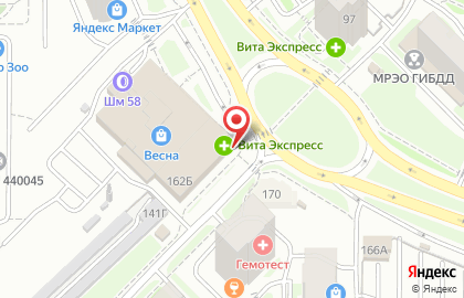 Сеть линзоматов LinziPenzi в Октябрьском районе на карте