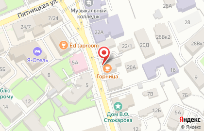 Столовая Горница на улице Симановского на карте