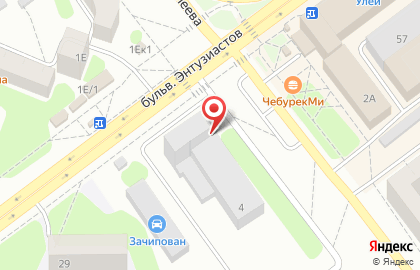 Магазин канцелярских товаров Бумага на бульваре Энтузиастов на карте