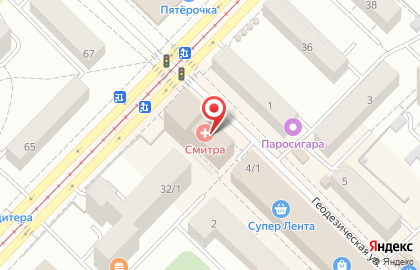 Агентство недвижимости Левый Берег на Геодезической улице на карте