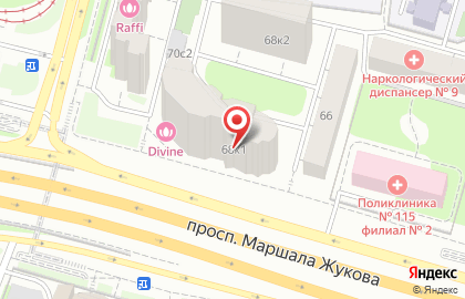 Автошкола Autotest на проспекте Маршала Жукова на карте