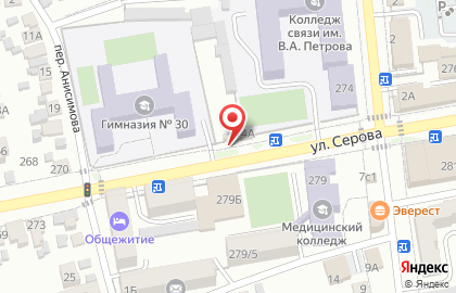 Рекламный щит 3х6м. на улице Серова на карте