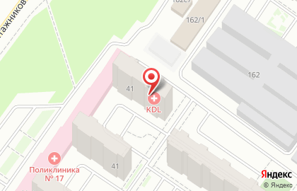 Клинико-диагностическая лаборатория KDL на улице Монтажников на карте