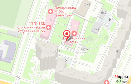 Центр здоровья детской городской поликлиники №42 в Калининском районе на карте