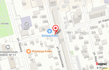 ОАО Росгосстрах Банк на улице Ворошилова на карте