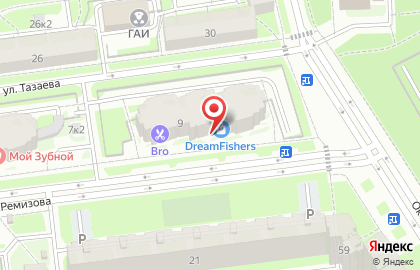 BRO Barber Shop на улице Тазаева в Колпино на карте